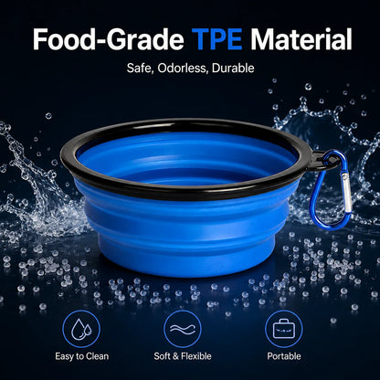 Durable TPR Portable Pet Food Bowl for Cats and Dogs Silicone Collapsible Travel Outdoor Water Food Bowl for Pets