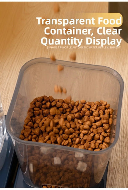 1.2L/1.5L Pet Automatic Feeder Large Capacity 2 Styles Cat Dog Water Dispenser Feeder Set Plastic 3 Colors
