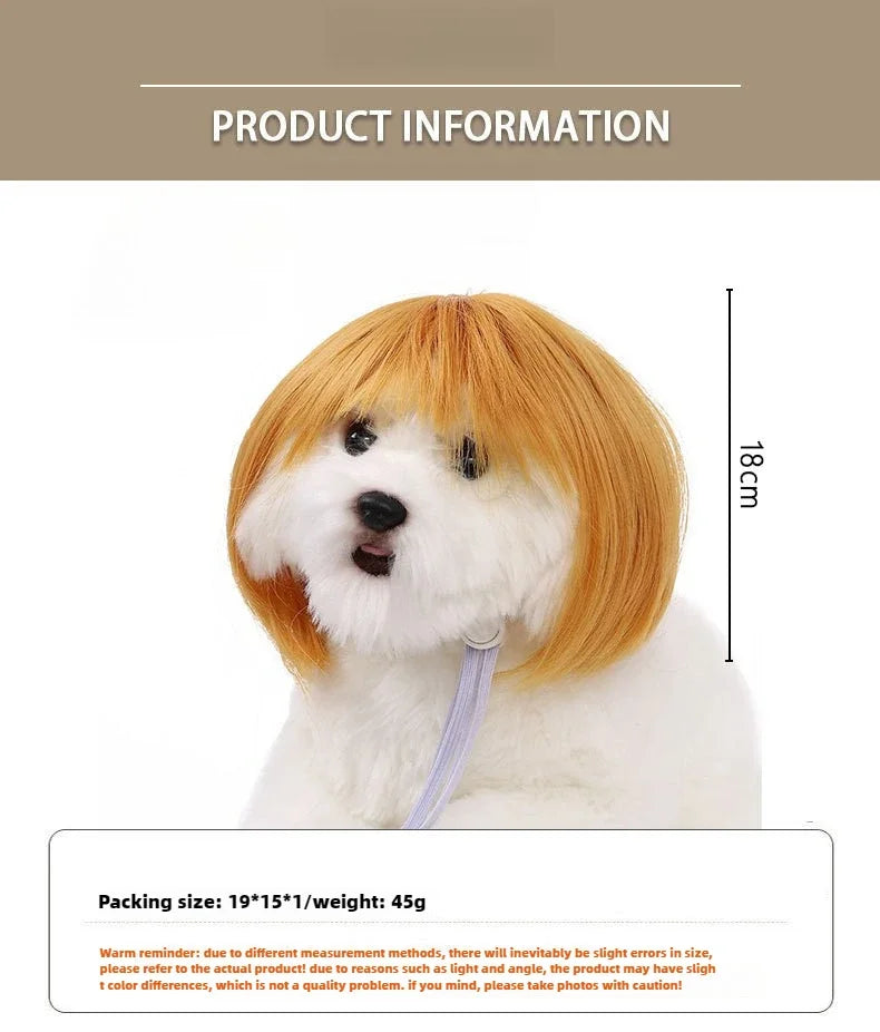 Pet Wig Dog Wig Pet Supplies Halloween Pet Accessories Curly Hair Straight Hair Cat Wig It can be DIY trimmed