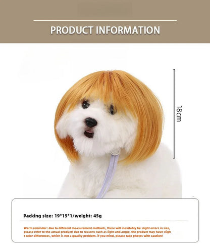 Pet Wig Dog Wig Pet Supplies Halloween Pet Accessories Curly Hair Straight Hair Cat Wig It can be DIY trimmed