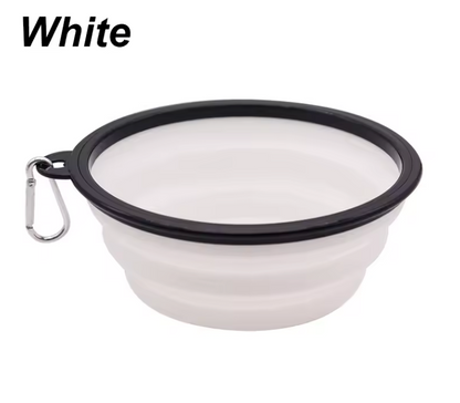 Folding Portable Silicone Dog Feeder Bowl Pet Dispenser Outdoor Travel Dog Cat with Container Feeder With Carabiner