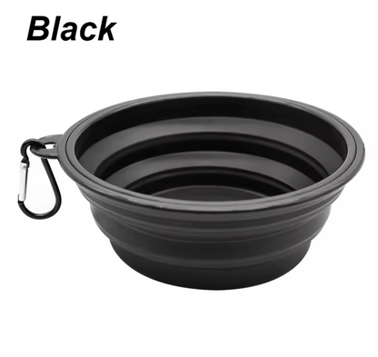 Folding Portable Silicone Dog Feeder Bowl Pet Dispenser Outdoor Travel Dog Cat with Container Feeder With Carabiner